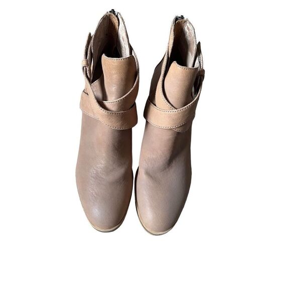 Eileen Fisher Leather Cutout Ankle Booties Boots Tan size 10 - Picture 2 of 14